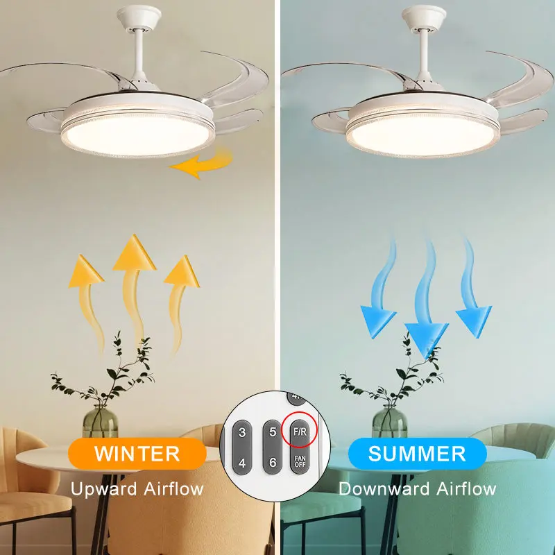 White Ceiling Fan Light with APP & Remote Control YW-MEL993A