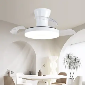 Elegant White Color Modern Design LED Ceiling Fan Light YW-MEL9000B-28W Dinning Room Use