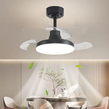 Invisible Fan Blades Design LED Ceiling Fan Light YW-MEL9000A-28B For Dinning Room Use