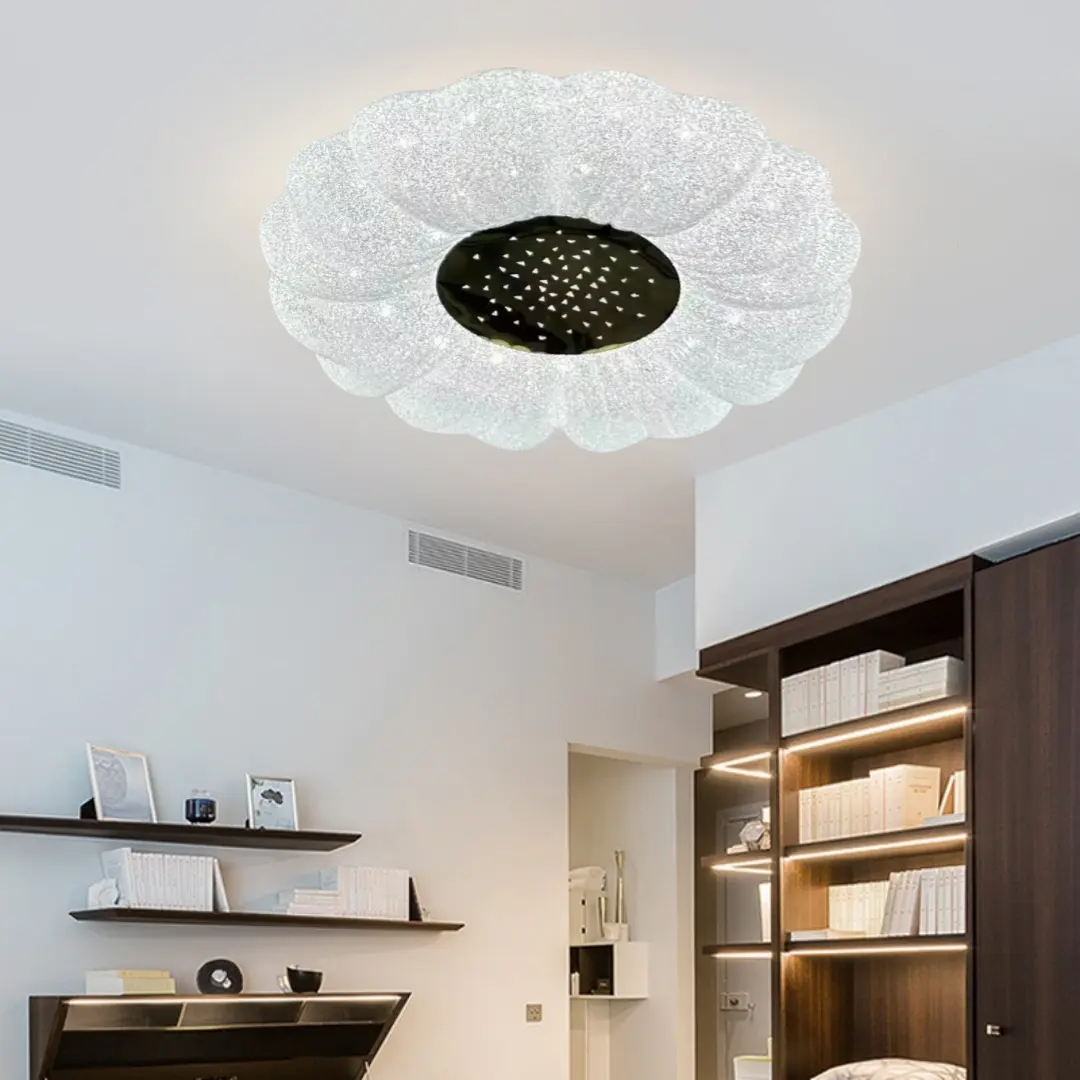 Floral Crystal Sand Ceiling Light with 3CCT Control YW-CLC059-product