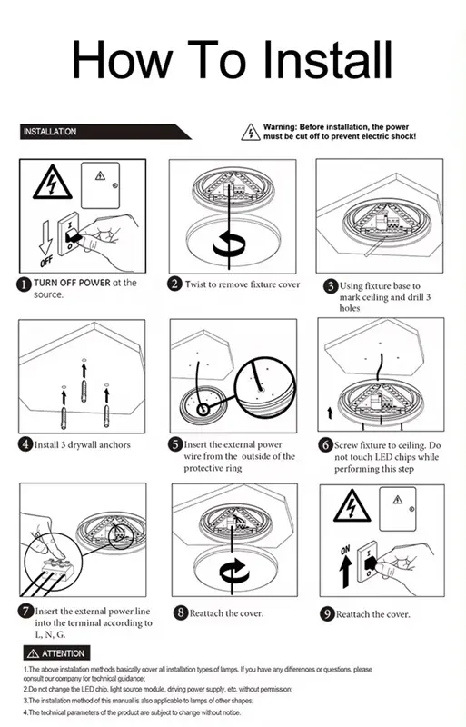 Ceiling lamp install