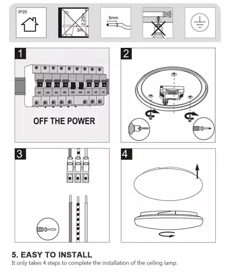 ceiling light installation