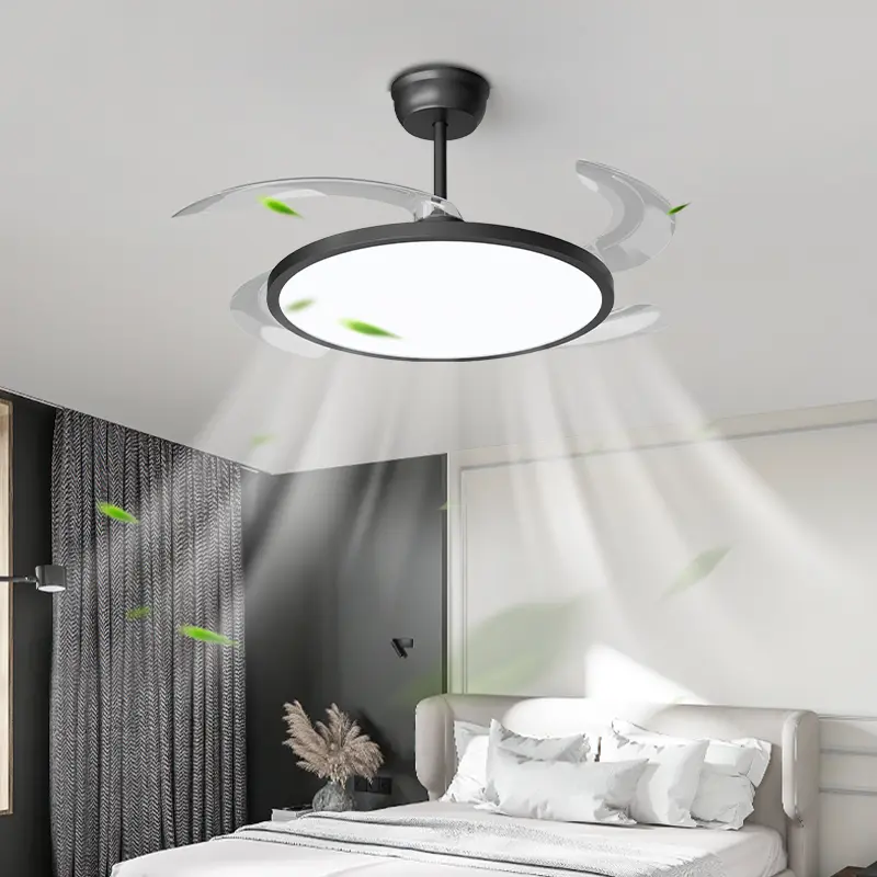 Mysterious Black Color Four Blades Super Thin LED Ceiling...